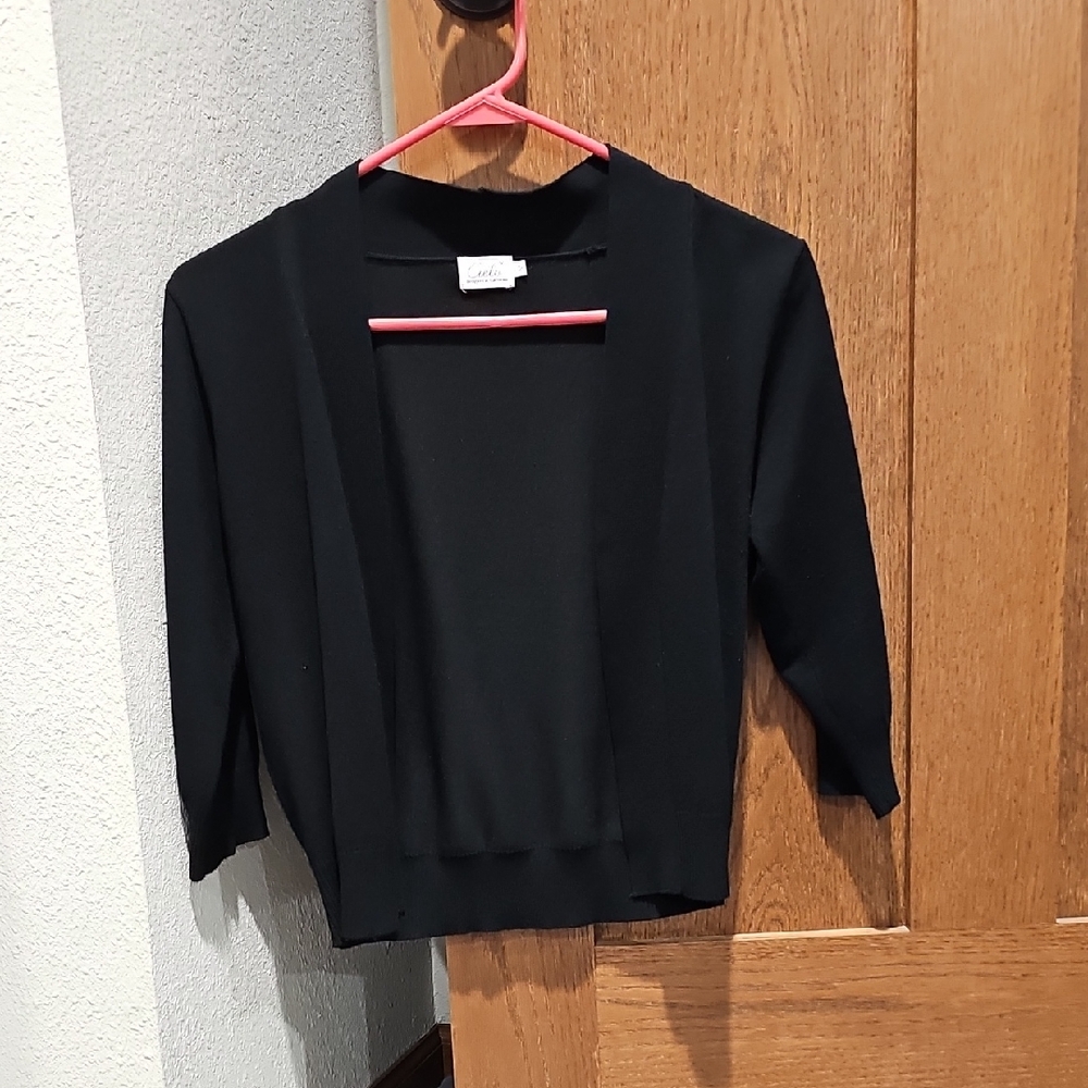 Black Open Front Cardigan